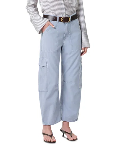 Citizen Of Humanity Citizens Of Humanity Marcelle Cotton Low Slung Cargo Pants In Blue