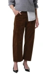 Citizen Of Humanity Citizens Of Humanity Marcelle Low Rise Barrel Corduroy Cargo Pants In Brown