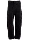 Citizen Of Humanity Citizens Of Humanity Marcelle Low Slung Corduroy Cargo Trousers In Black