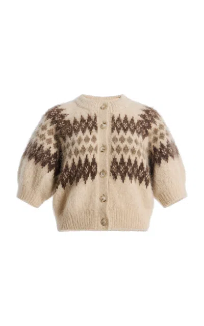 Citizen Of Humanity Citizens Of Humanity Molly Puff-sleeve Fair Isle Knit Cardigan In Neutral