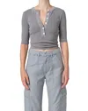 Citizen Of Humanity Citizens Of Humanity Nali Short Sleeve Henley Top In Gray