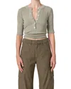 Citizen Of Humanity Citizens Of Humanity Nali Short Sleeve Henley Top In Green