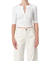 Citizen Of Humanity Citizens Of Humanity Nali Short Sleeve Henley Top In White