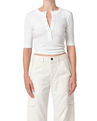 CITIZEN OF HUMANITY CITIZENS OF HUMANITY NALI SHORT SLEEVE HENLEY TOP