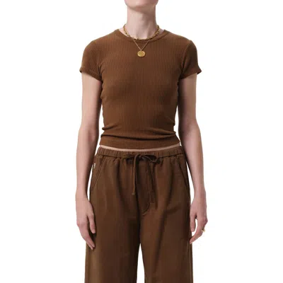 Citizen Of Humanity Citizens Of Humanity Nello Rib T-shirt In Brown