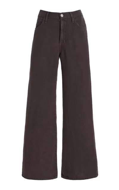 Citizen Of Humanity Citizens Of Humanity Nora Low-rise Linen Trousers In Black