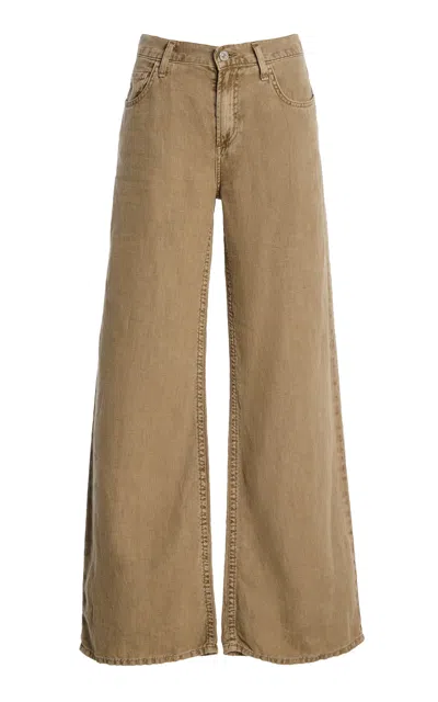 Citizen Of Humanity Citizens Of Humanity Nora Low-rise Linen Trousers In Brown