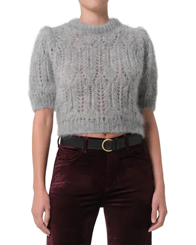Citizen Of Humanity Citizens Of Humanity Odette Puff Sleeve Crewneck Sweater In Gray