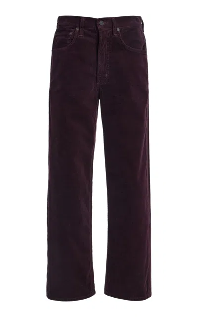 Citizen Of Humanity Citizens Of Humanity Palma Corduroy Straight-leg Pants In Purple
