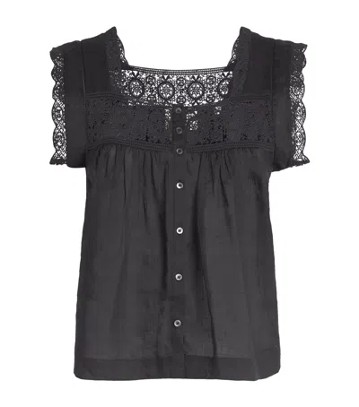 Citizen Of Humanity Citizens Of Humanity Ramie Mia Embroidered Blouse In Black