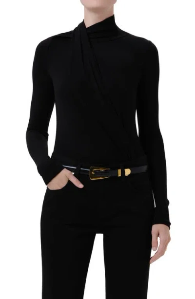 Citizen Of Humanity Citizens Of Humanity Sculptural Long Sleeve Bodysuit In Black
