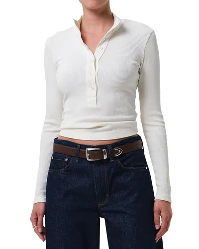 Citizen Of Humanity Citizens Of Humanity Sheena Long Sleeve Rib Polo In White
