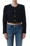 Citizen Of Humanity Citizens Of Humanity Sophia Crop Wool Jacket In Blue