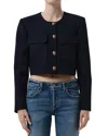 Citizen Of Humanity Citizens Of Humanity Sophia Crop Wool Jacket In Blue