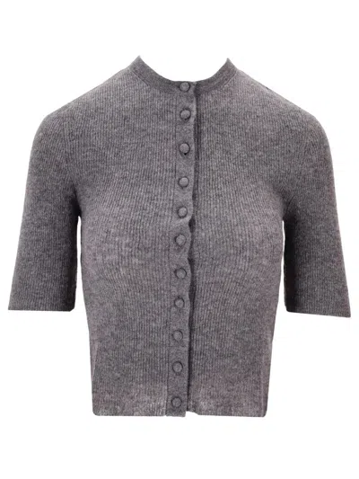 Citizen Of Humanity Tabitha Cardigan Short Sleeve Cropped Crew In Gray