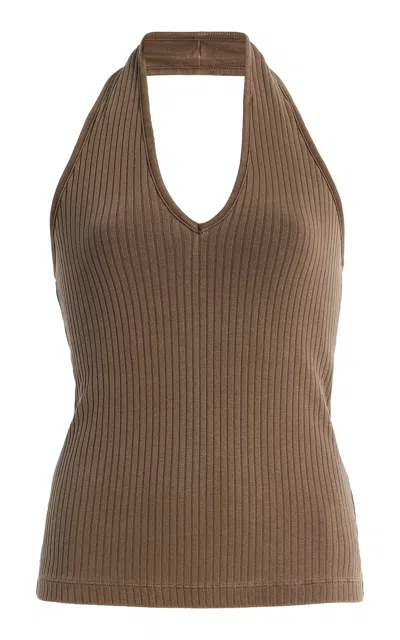 Citizen Of Humanity Citizens Of Humanity Thea Ribbed Halter Top In Brown