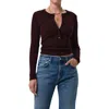 Citizen Of Humanity Varra Ribbed Stretch Cotton And Lyocell-blend Henley Top In Black
