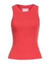Citizen Of Humanity Citizens Of Humanity Woman Tank Top Coral Size Xs Organic Cotton, Tencel Lyocell, Elastane In Red