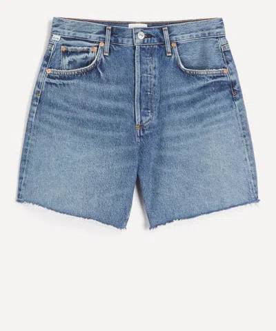 Citizen Of Humanity Citizens Of Humanity Women's Marlow Long Vintage Shorts In Amaretto In Blue