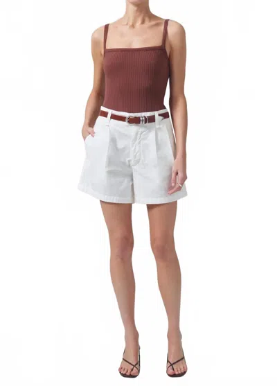 Citizen Of Humanity Coralin Pleated Short In Dove In White