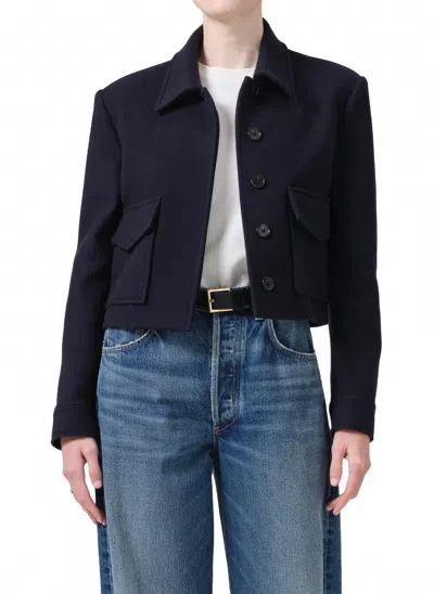 Citizen Of Humanity Corina Boxy Jacket In Navy In Blue