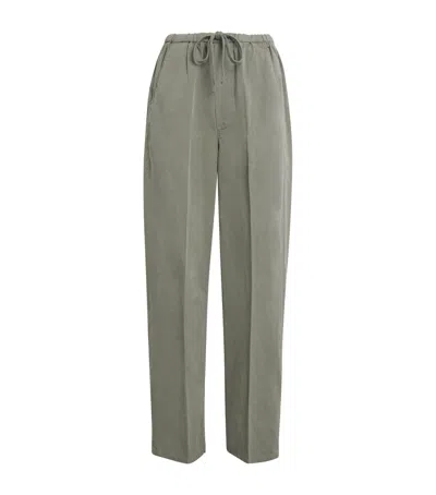 Citizen Of Humanity Cotton-blend Ayla Wide-leg Trousers In Green