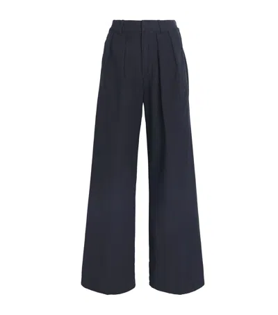Citizen Of Humanity Cotton Pleated Petra Trousers In Black