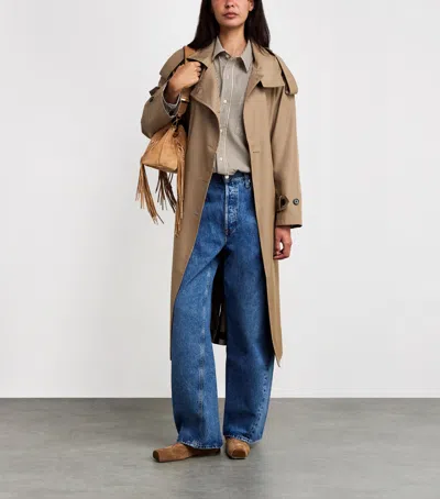 Citizen Of Humanity Cotton Stripe Kayla Shirt In Brown
