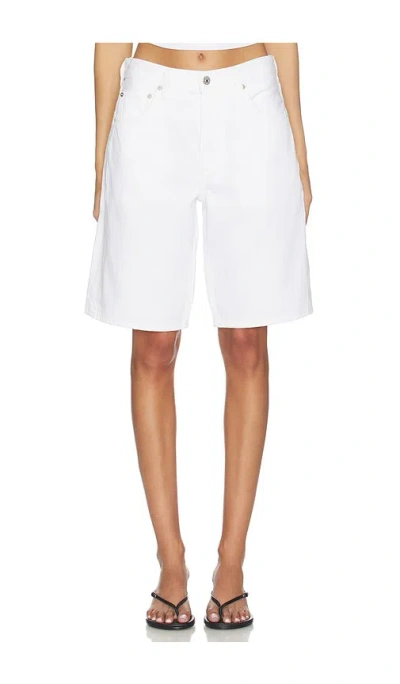 Citizen Of Humanity Court Denim Straight-leg Shorts In White