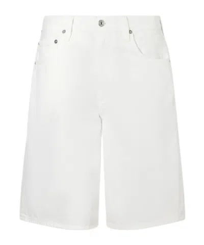 Citizen Of Humanity Court Denim Straight-leg Shorts In White