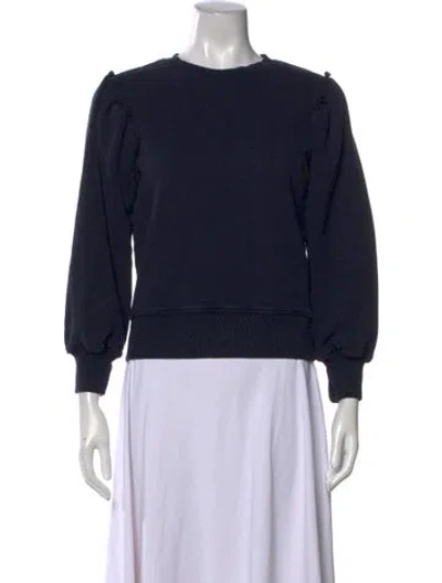 Pre-owned Citizen Of Humanity Crew Neck Long Sleeve Sweatshirt In Blue