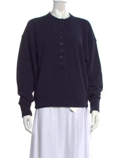 Pre-owned Citizen Of Humanity Crew Neck Long Sleeve Sweatshirt In Blue