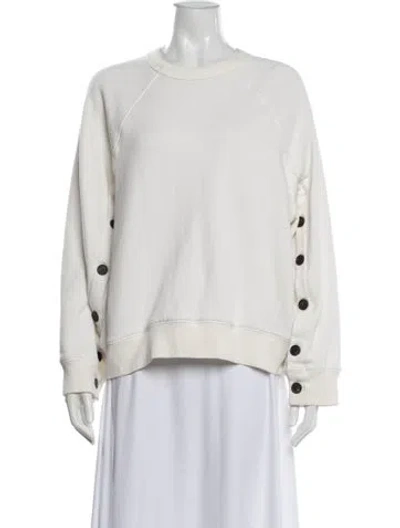 Pre-owned Citizen Of Humanity Crew Neck Long Sleeve Sweatshirt In White