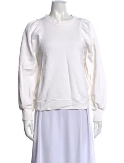 Pre-owned Citizen Of Humanity Crew Neck Long Sleeve Sweatshirt In White