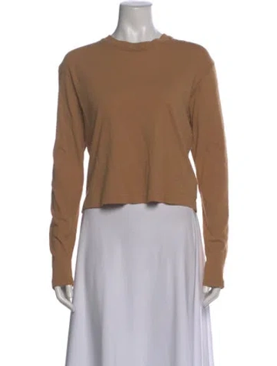 Pre-owned Citizen Of Humanity Crew Neck Long Sleeve T-shirt In Neutral