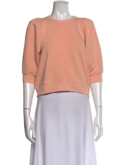 Pre-owned Citizen Of Humanity Crew Neck Three-quarter Sleeve Sweatshirt In Pink