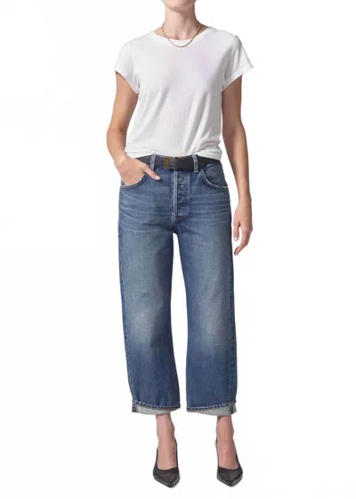 Citizen Of Humanity Dahlia Bow Leg Baby Roll Jeans In Brielle In Blue