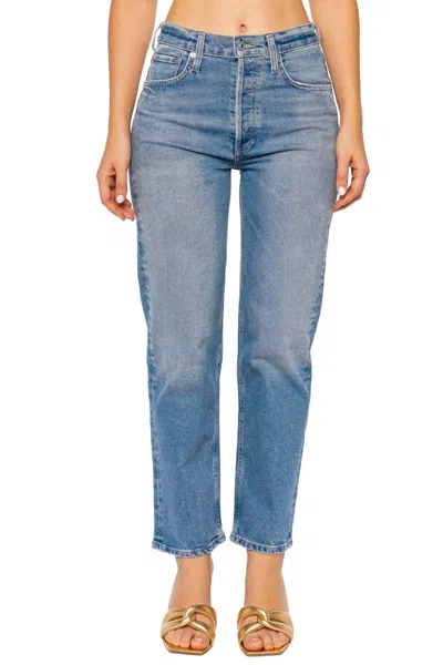 Citizen Of Humanity Delfina High Rise Straight Jean In Elsinore In Blue