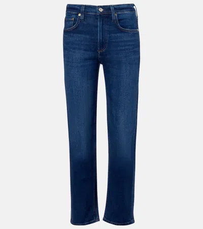 Citizen Of Humanity Delfina Low-rise Straight-leg Jeans In Blue
