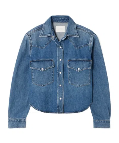 Citizen Of Humanity Denim Cropped Shirt In Blue