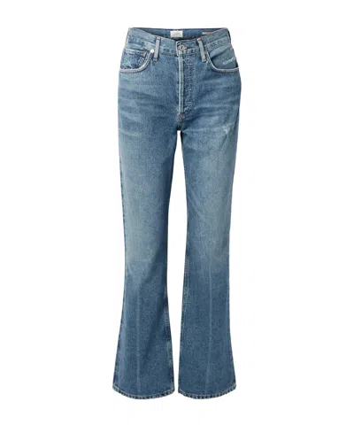 Citizen Of Humanity Distressed Bootcut Jeans In Blue