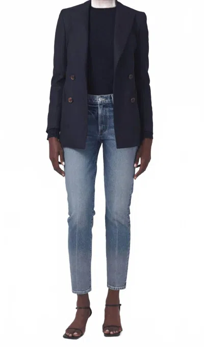 Citizen Of Humanity Ella Mid Rise Slim Crop Jean In Ascent In Blue