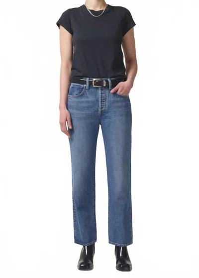 Citizen Of Humanity Emery Relaxed Straight Leg Crop Jean In Siesta In Blue