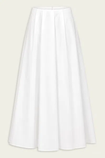 Citizen Of Humanity Emi Cotton Poplin Midi Skirt In White