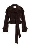 Citizen Of Humanity Favi Cropped Corduroy Trench Coat In Brown