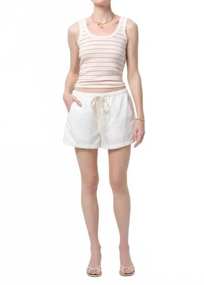 Citizen Of Humanity Faye Scoop Neck Tank Top In Rasberry Pinstripe In Multi