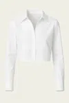 Citizen Of Humanity Fino Boxy Cropped Tuxedo Button Down Top White In White