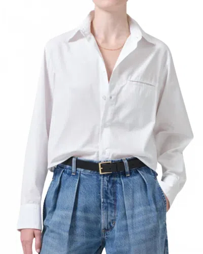 Citizen Of Humanity Fino Cropped Shirt In Optic White