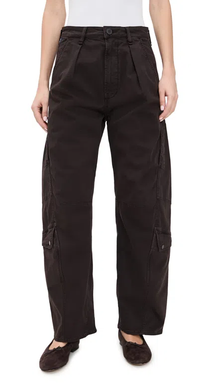 Citizen Of Humanity Citizens Of Humanity Flight Pleated Cotton-blend Wide-leg Pants In Brown