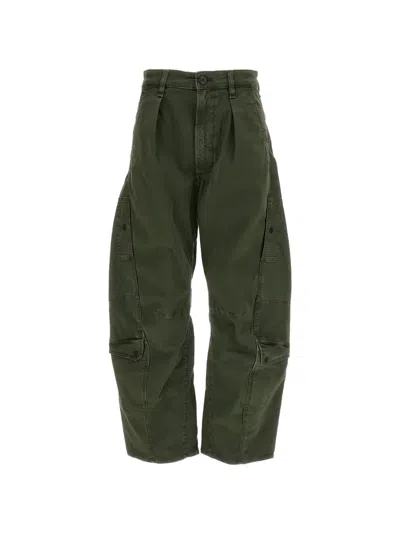 Citizen Of Humanity Flight Pleated Barrel-leg Cargo Pants In Green